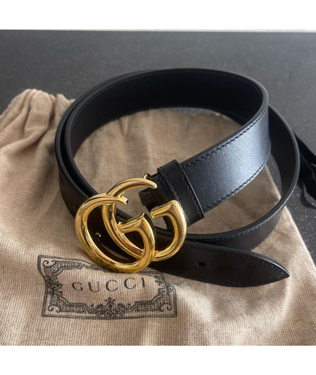 GUCCI Черный кожаный ремень, фото 6