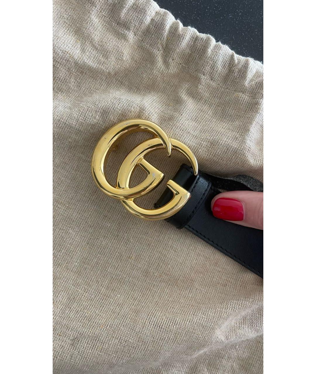 GUCCI Черный кожаный ремень, фото 4