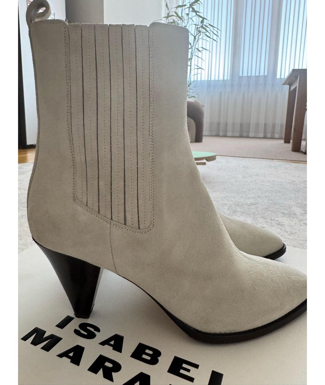 ISABEL MARANT Бежевые замшевые ботильоны, фото 7