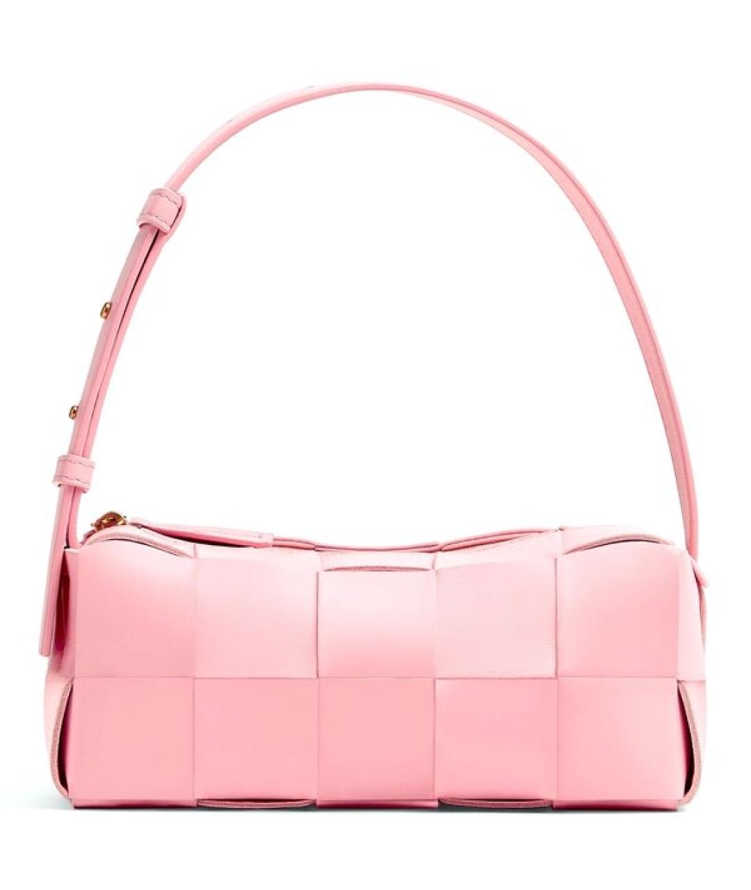 BOTTEGA VENETA Розовая кожаная сумка с короткими ручками, фото 1