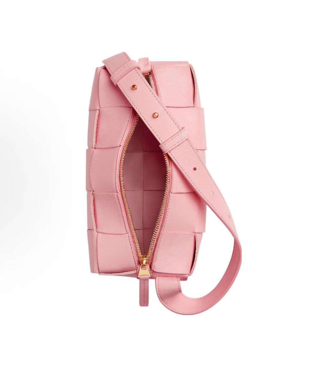 BOTTEGA VENETA Розовая кожаная сумка с короткими ручками, фото 6