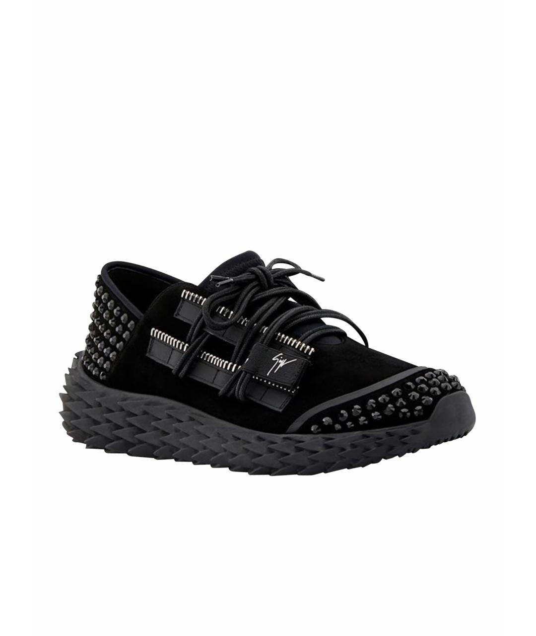 GIUSEPPE ZANOTTI DESIGN Черные замшевые низкие кроссовки / кеды, фото 1