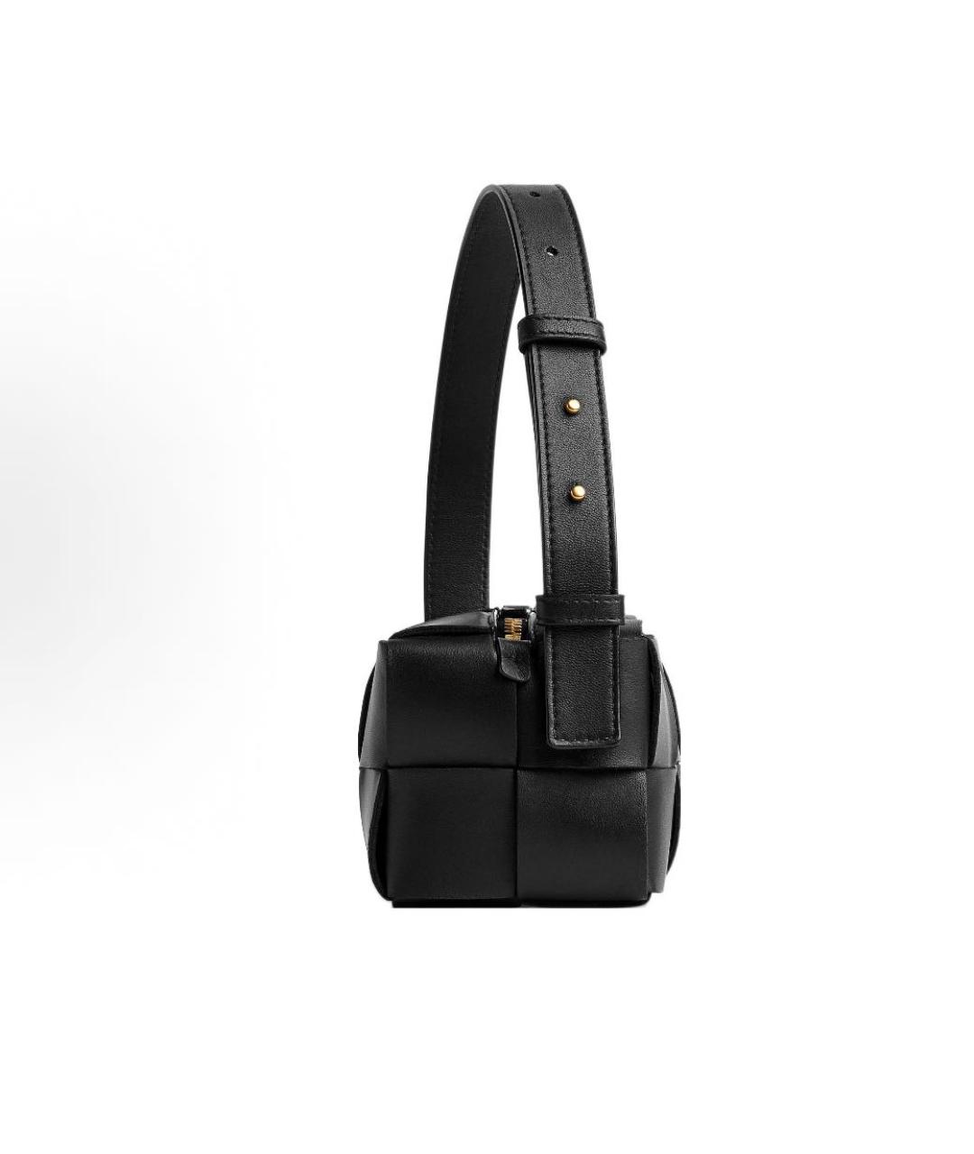 BOTTEGA VENETA Черная кожаная сумка с короткими ручками, фото 2