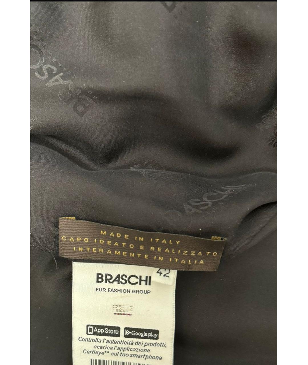 BRASCHI Темно-синяя меховая шуба, фото 5
