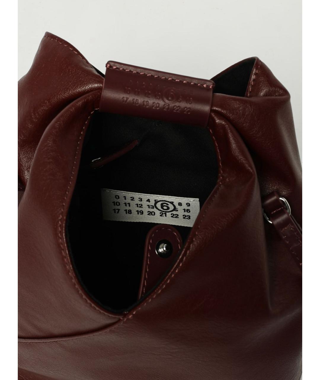MM6 MAISON MARGIELA Бордовая сумка с короткими ручками из искусственной кожи, фото 5
