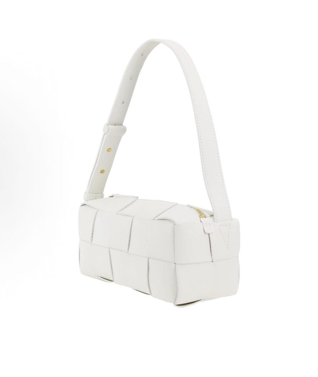 BOTTEGA VENETA Белая кожаная сумка с короткими ручками, фото 2