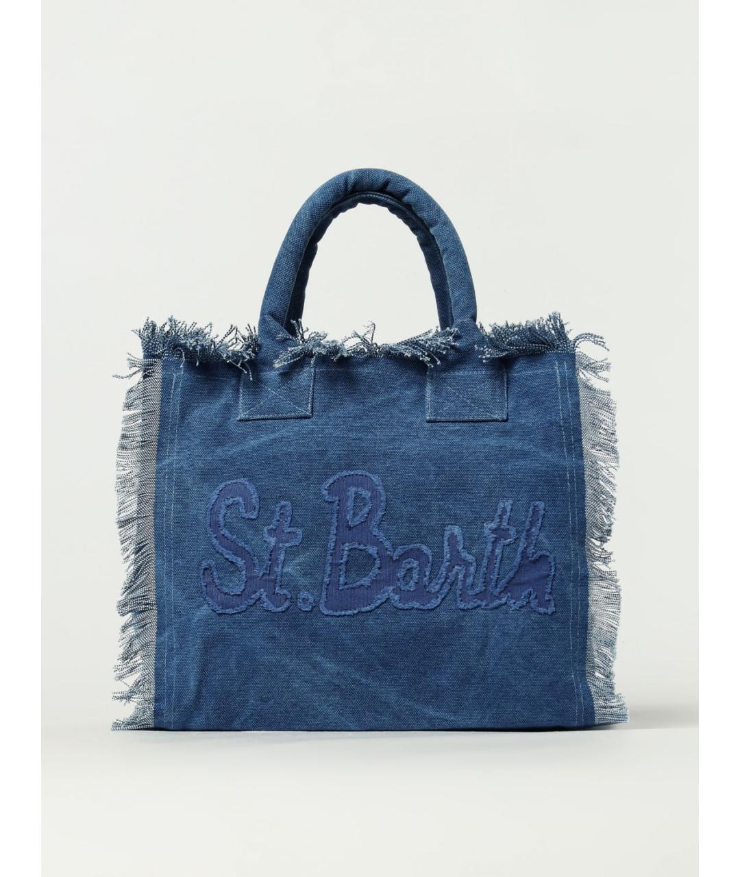MC2 SAINT BARTH Синяя хлопковая сумка тоут, фото 4