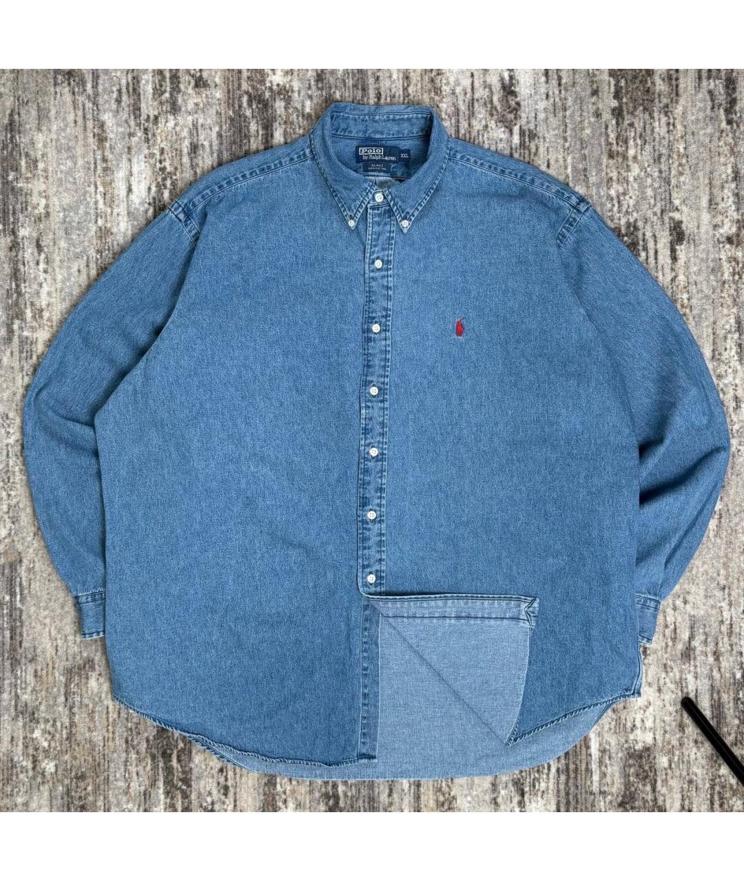 POLO RALPH LAUREN Голубая хлопковая кэжуал рубашка, фото 6