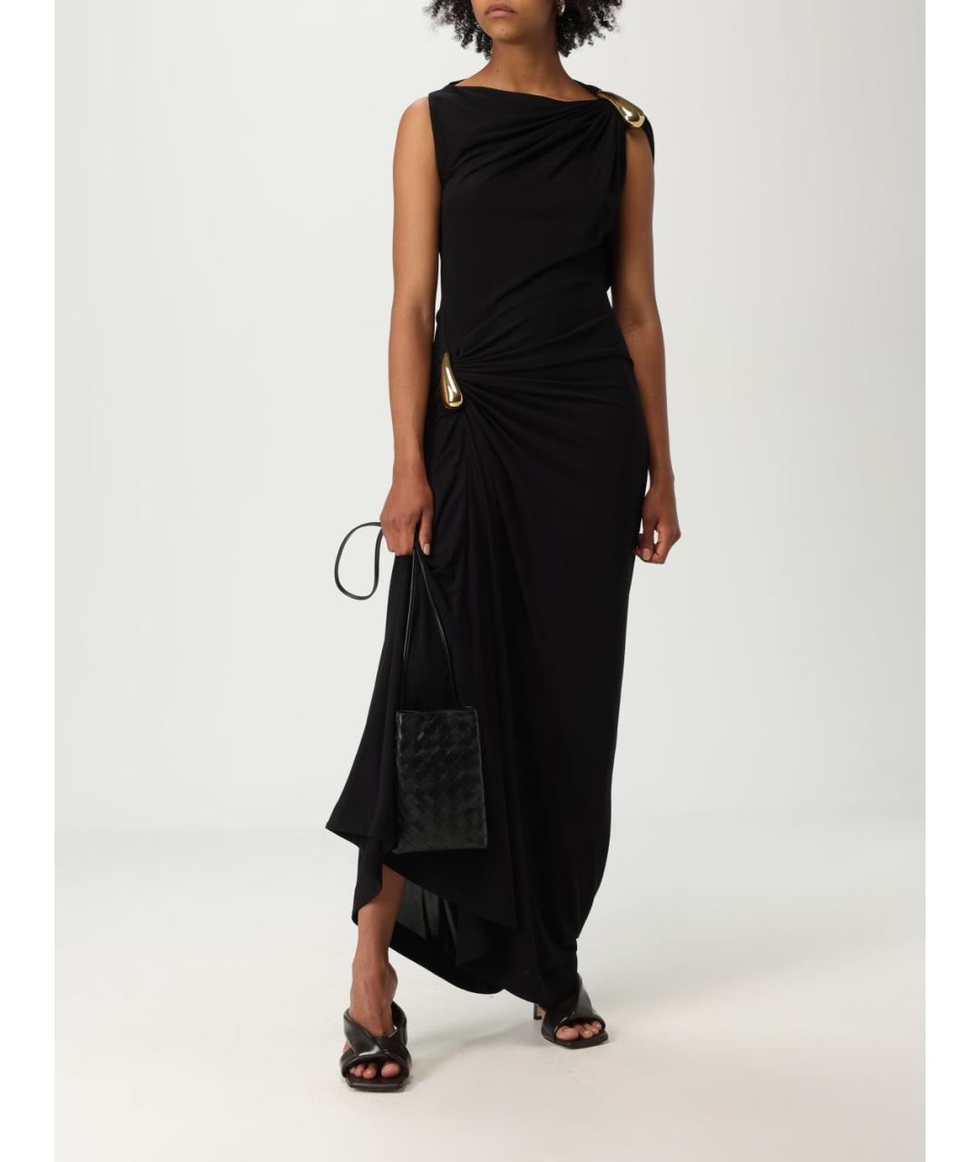 BOTTEGA VENETA Черное вискозное платье, фото 3