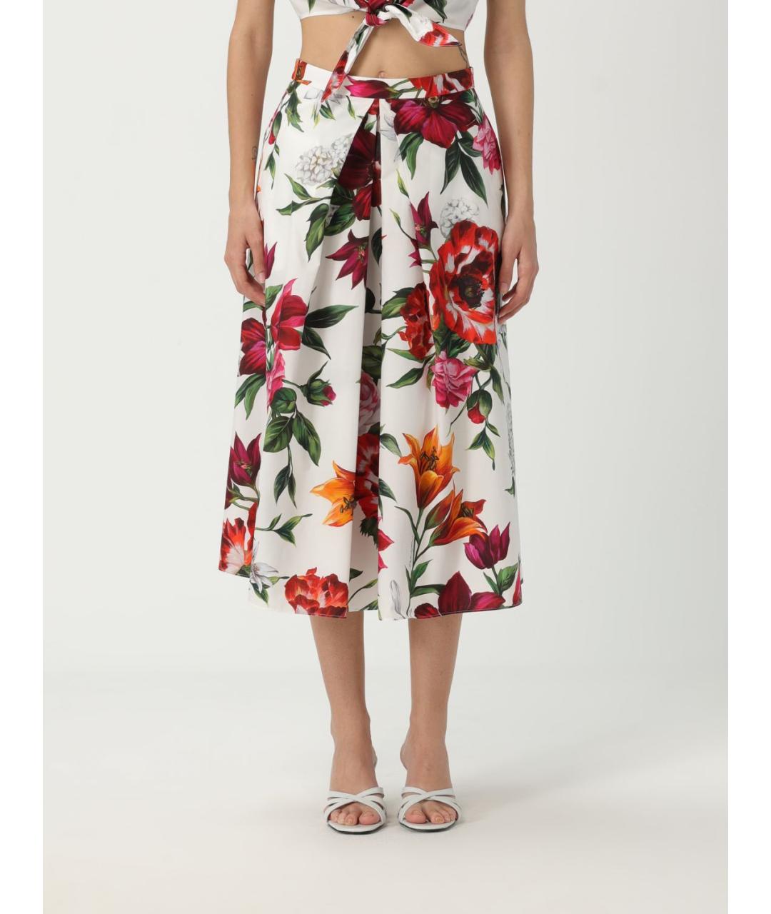 DOLCE&GABBANA Мульти хлопковая юбка миди, фото 2