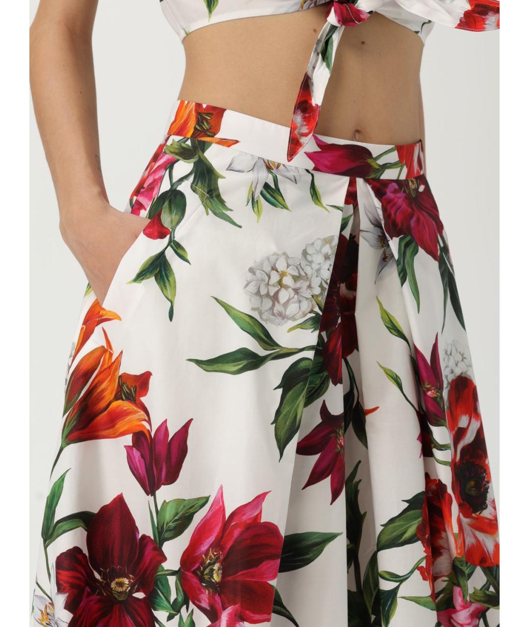DOLCE&GABBANA Мульти хлопковая юбка миди, фото 6