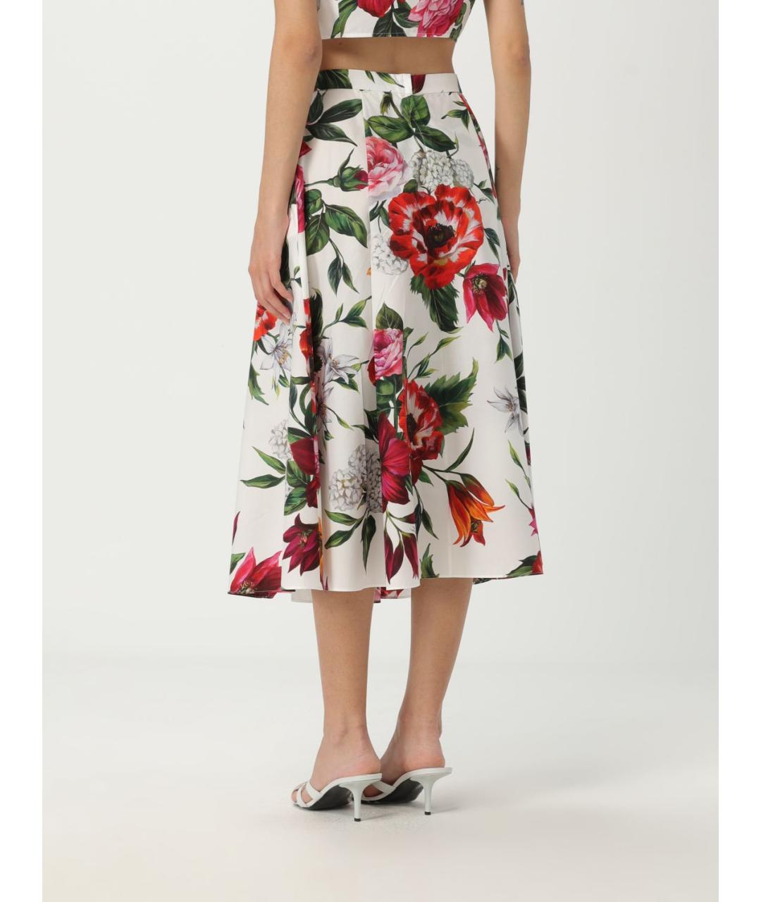 DOLCE&GABBANA Мульти хлопковая юбка миди, фото 4