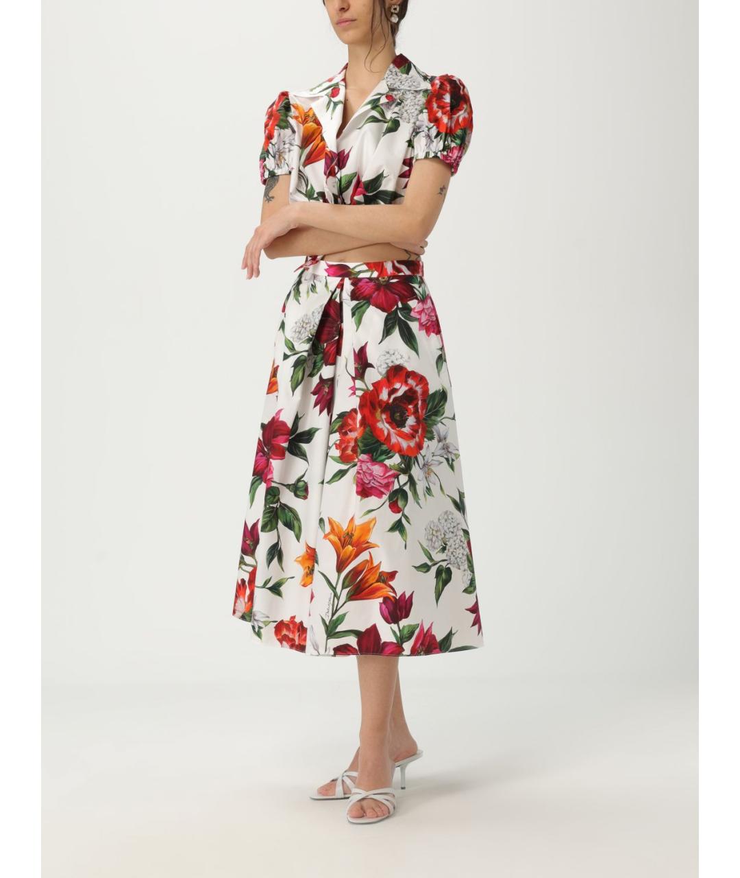 DOLCE&GABBANA Мульти хлопковая юбка миди, фото 3