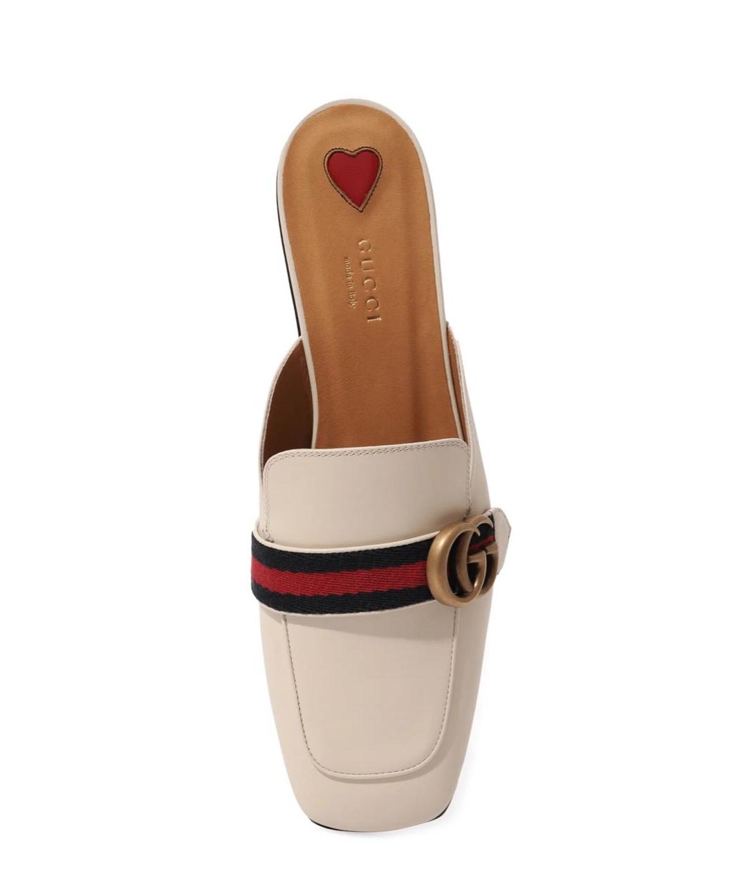 GUCCI Бежевые кожаные мюли, фото 4