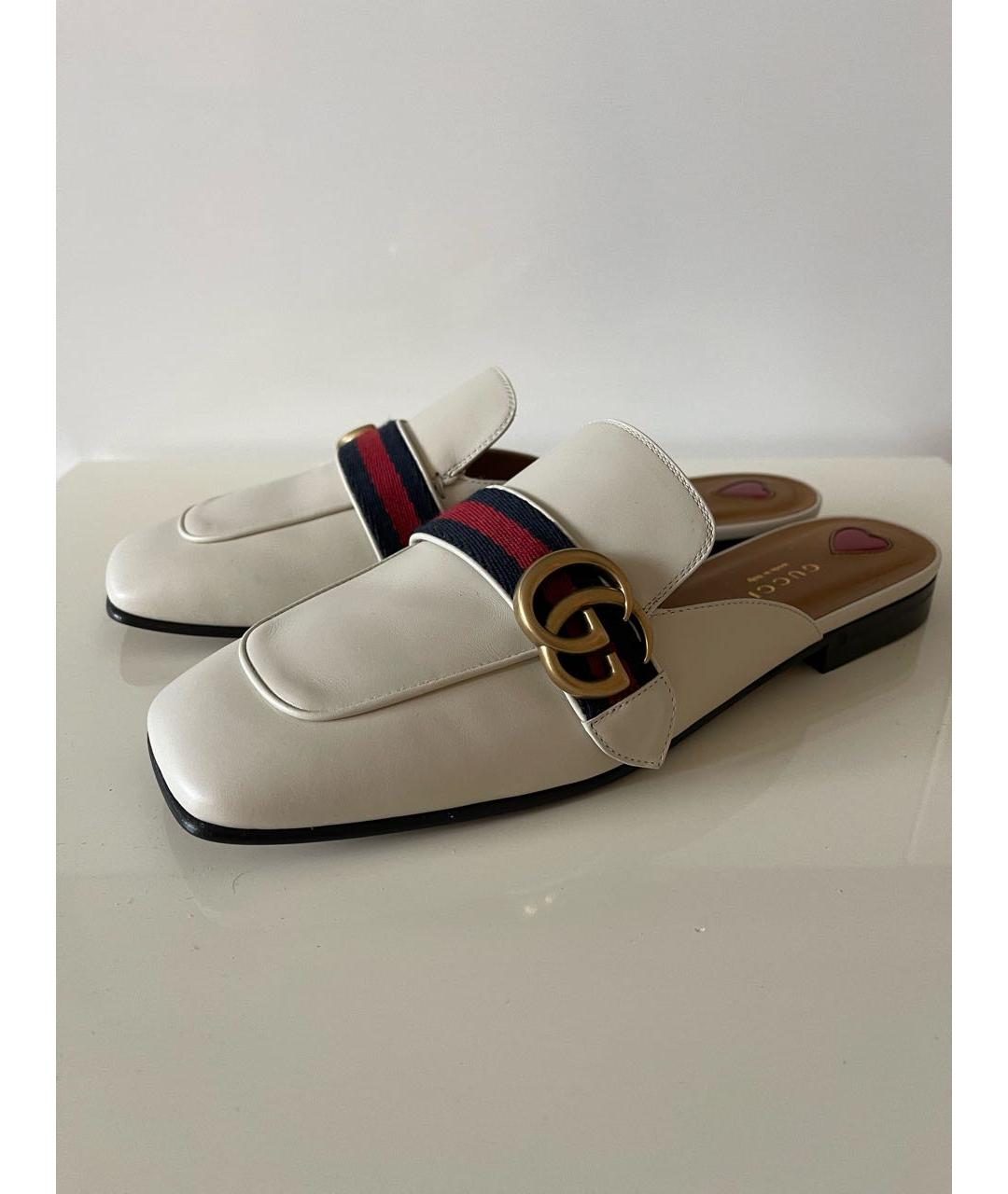 GUCCI Бежевые кожаные мюли, фото 7