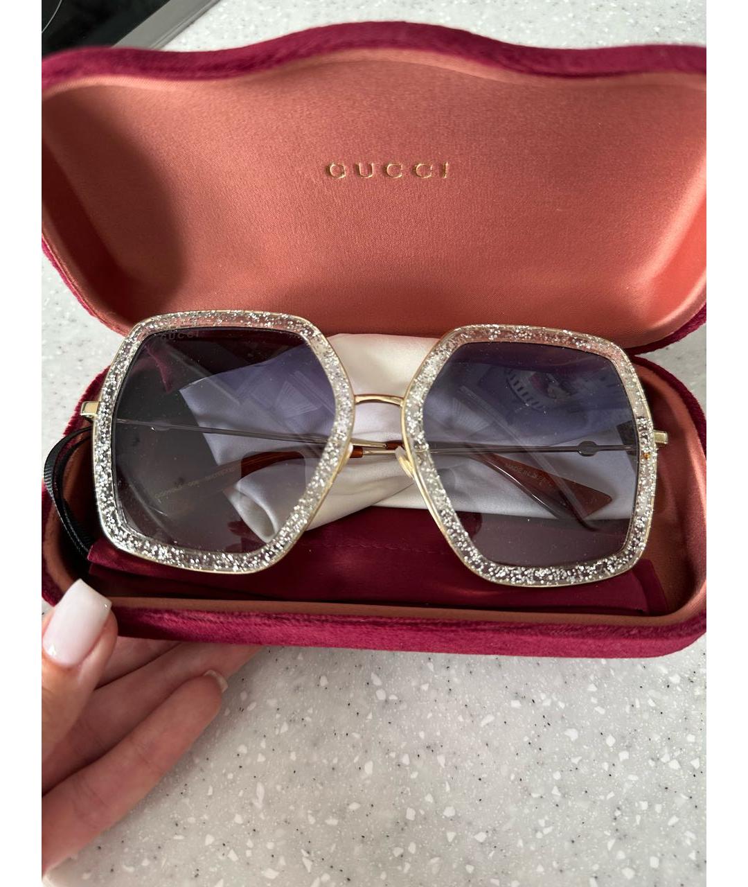 GUCCI Золотые солнцезащитные очки, фото 5