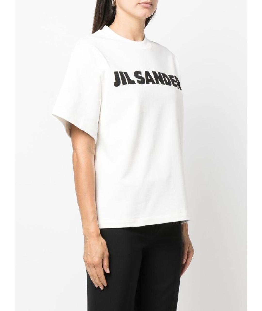JIL SANDER Белая хлопковая футболка, фото 3
