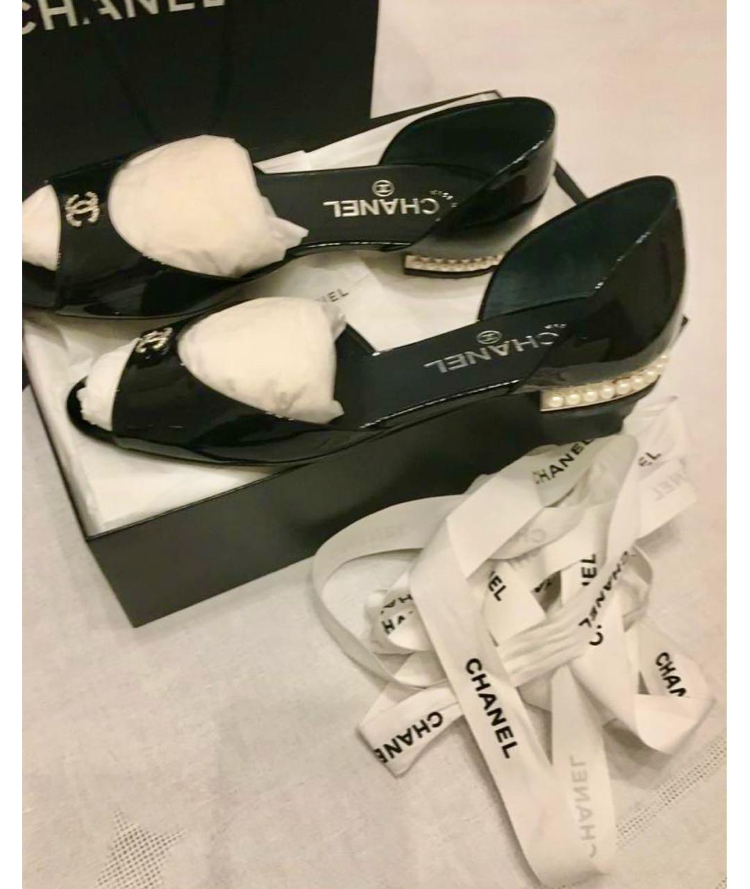 CHANEL Черные туфли из лакированной кожи, фото 6