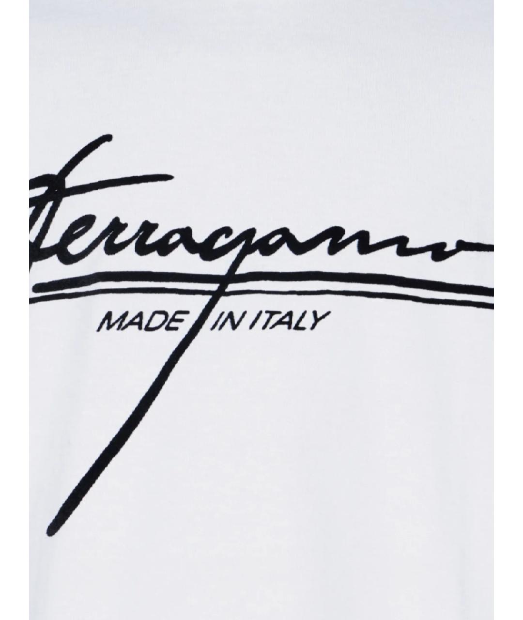 FERRAGAMO Белая хлопковая футболка, фото 2