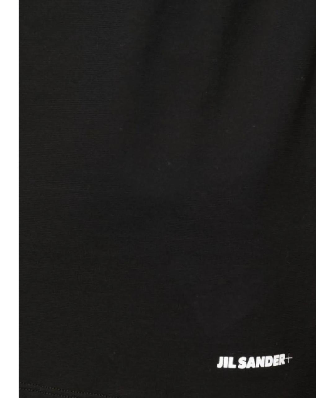 JIL SANDER Черная хлопковая футболка, фото 2