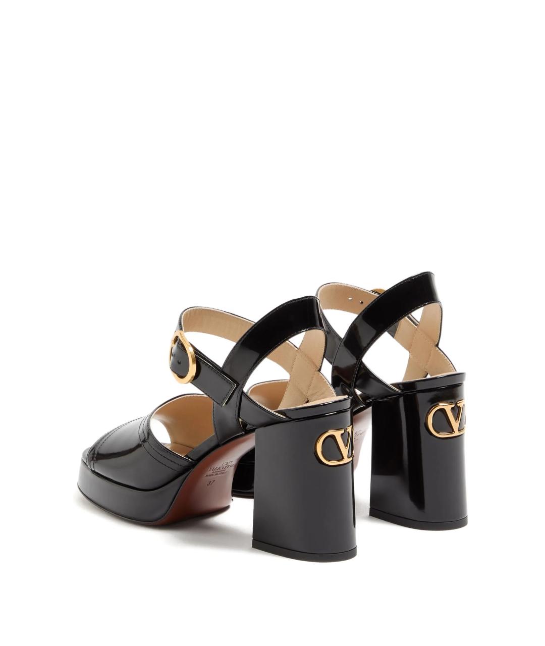 VALENTINO Черные босоножки из лакированной кожи, фото 3
