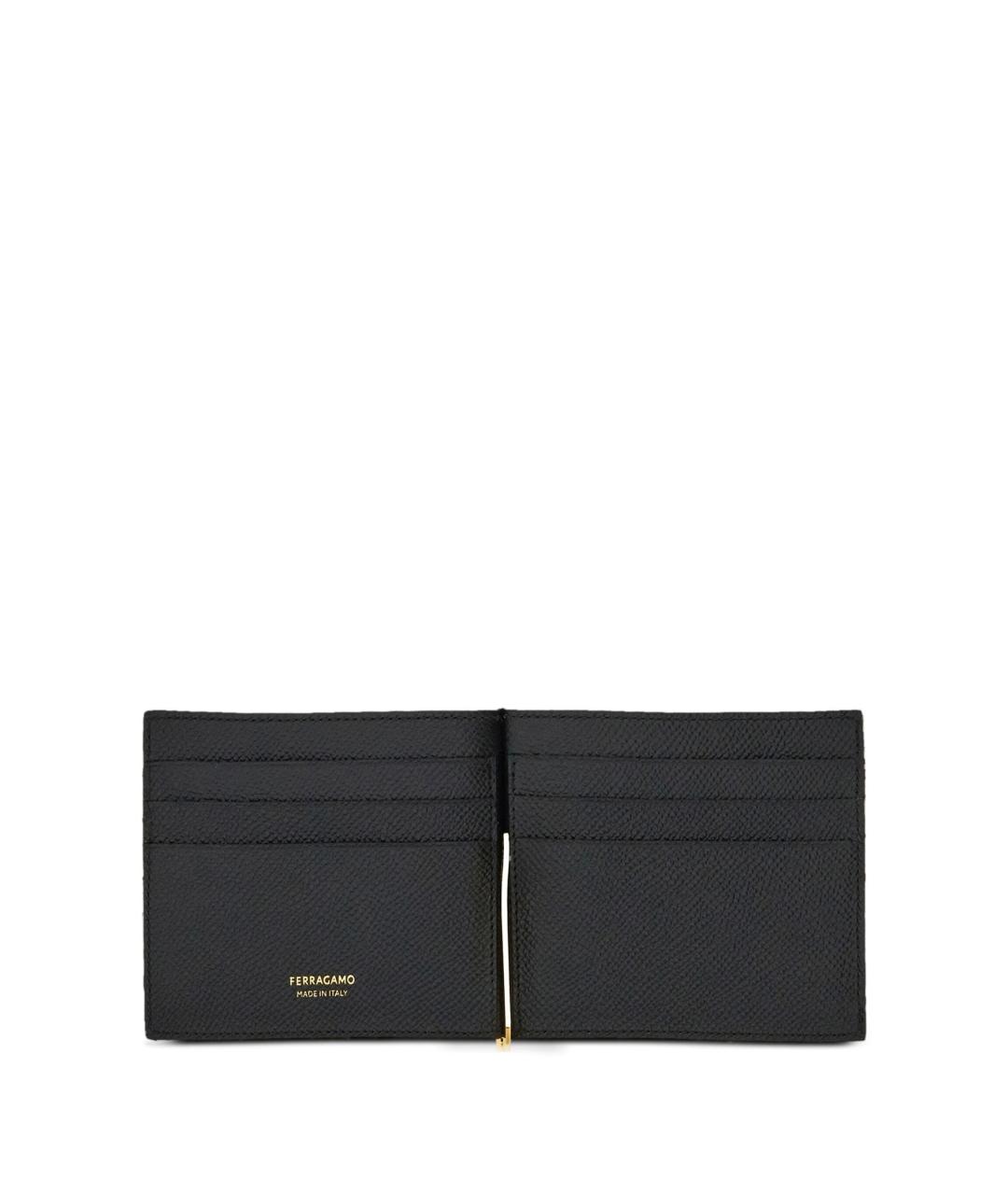 FERRAGAMO Черный кожаный кошелек, фото 4