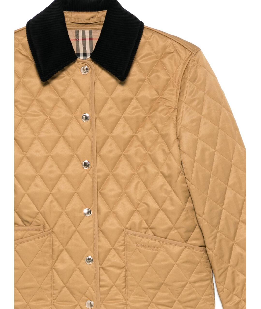 BURBERRY Коричневая полиэстеровая куртка, фото 2