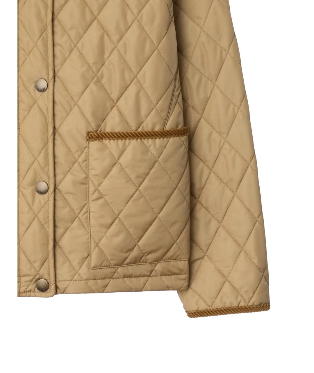 BURBERRY Бежевая полиамидовая куртка, фото 2