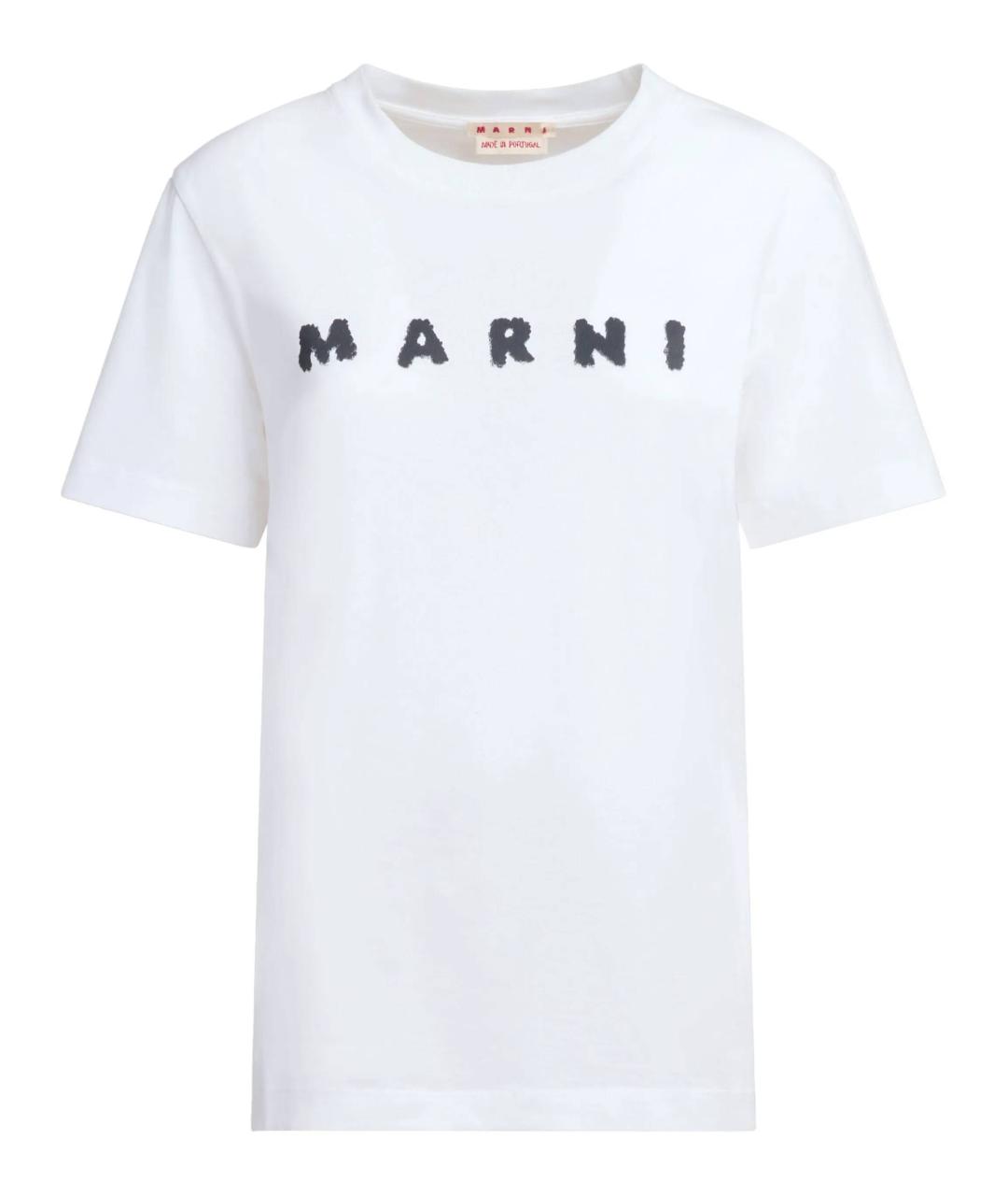 MARNI Белая хлопковая футболка, фото 1