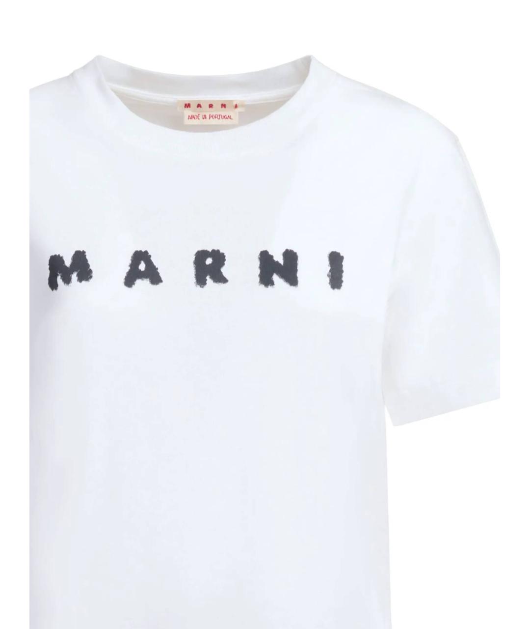 MARNI Белая хлопковая футболка, фото 2