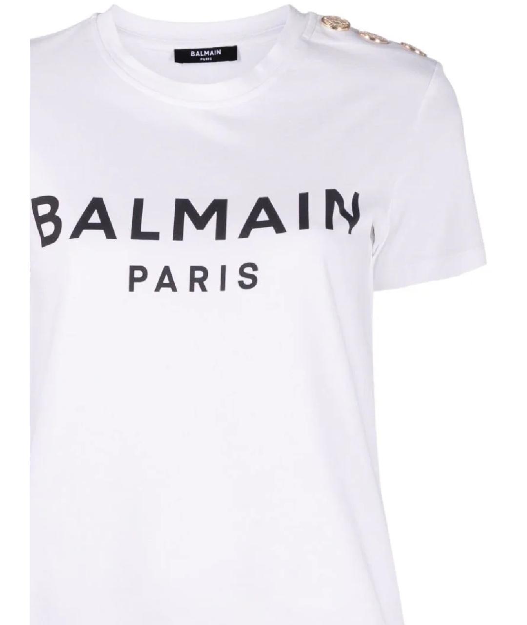 BALMAIN Белая хлопковая футболка, фото 2