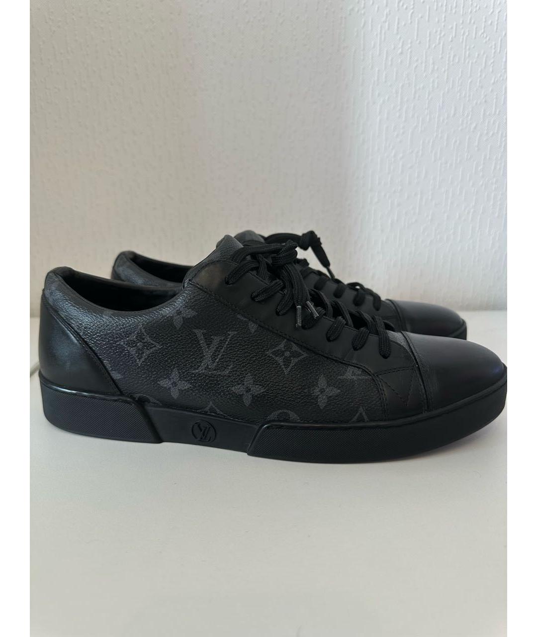 LOUIS VUITTON Темно-синие низкие кроссовки / кеды из искусственной кожи, фото 8