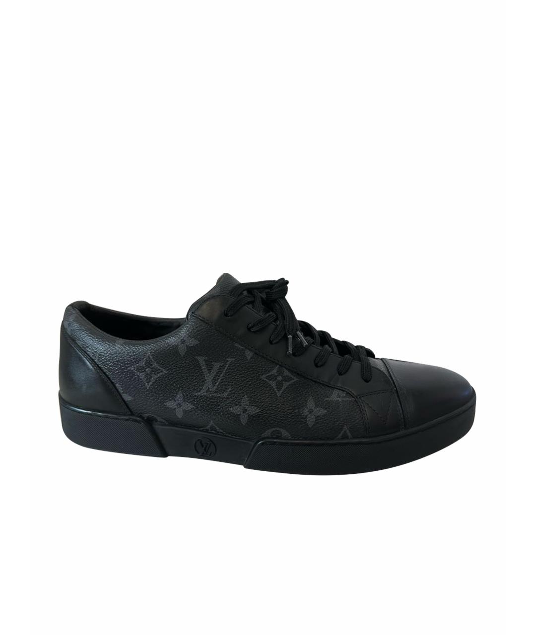 LOUIS VUITTON Темно-синие низкие кроссовки / кеды из искусственной кожи, фото 1