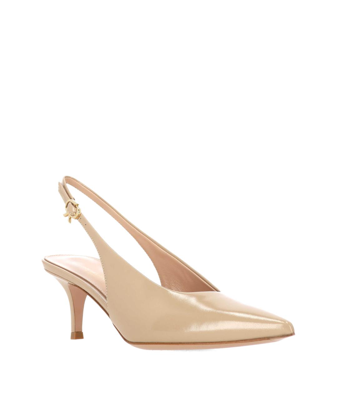 GIANVITO ROSSI Бежевые кожаные туфли, фото 2