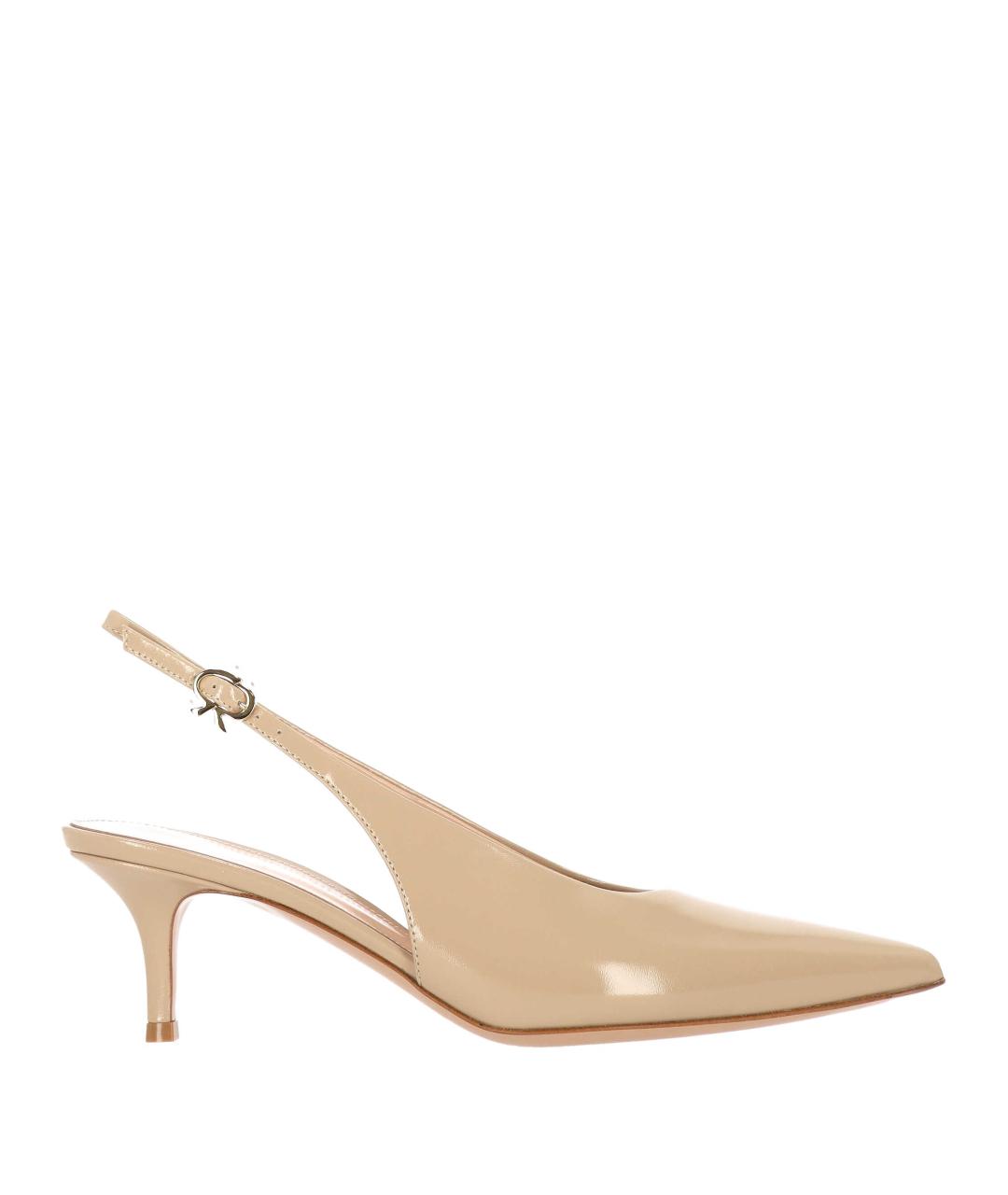 GIANVITO ROSSI Бежевые кожаные туфли, фото 1