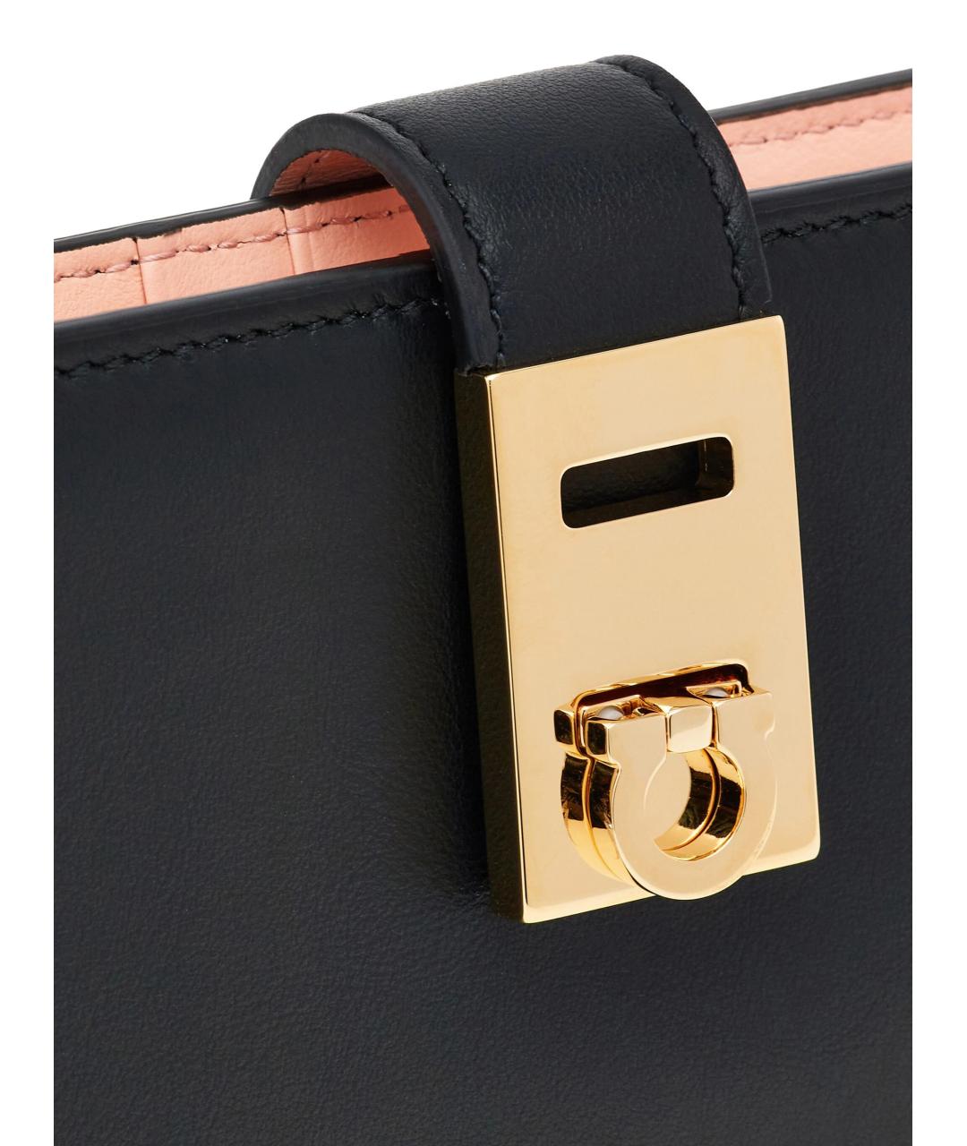 FERRAGAMO Черный кожаный кошелек, фото 6