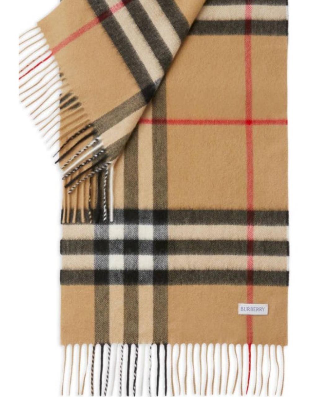 BURBERRY Бежевый кашемировый шарф, фото 2