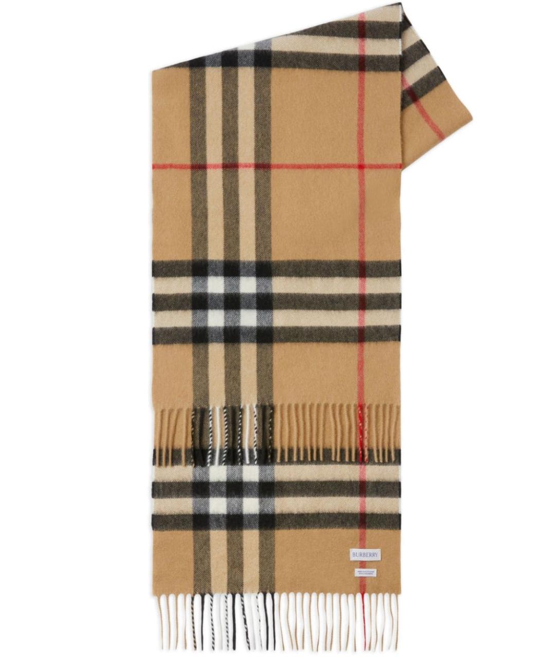 BURBERRY Бежевый кашемировый шарф, фото 1
