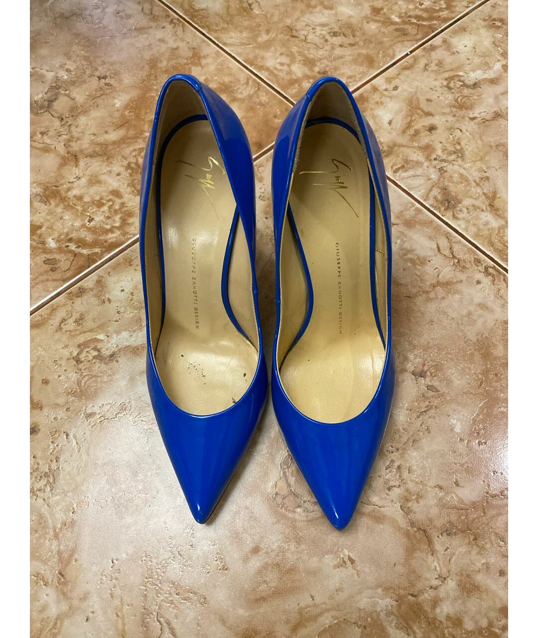 GIUSEPPE ZANOTTI DESIGN Синие кожаные туфли, фото 2