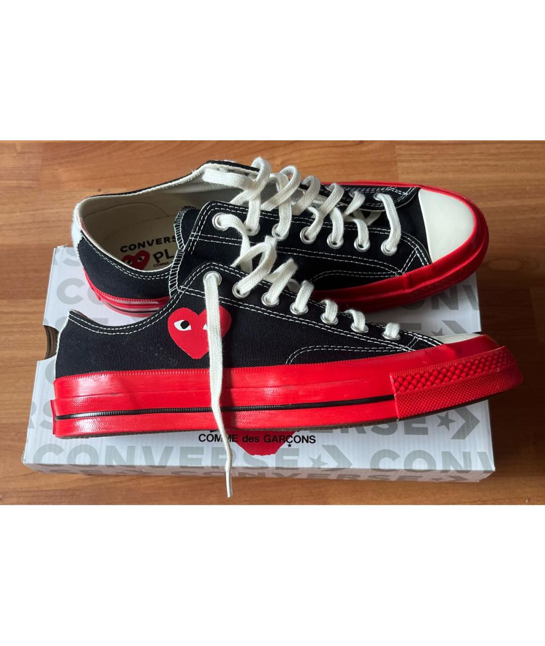 CONVERSE Черные текстильные низкие кроссовки / кеды, фото 5