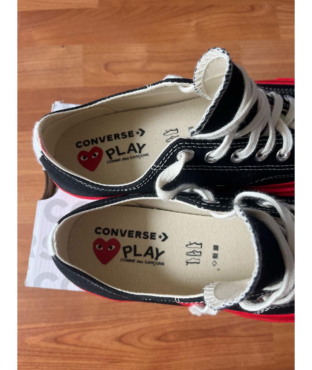 CONVERSE Черные текстильные низкие кроссовки / кеды, фото 3