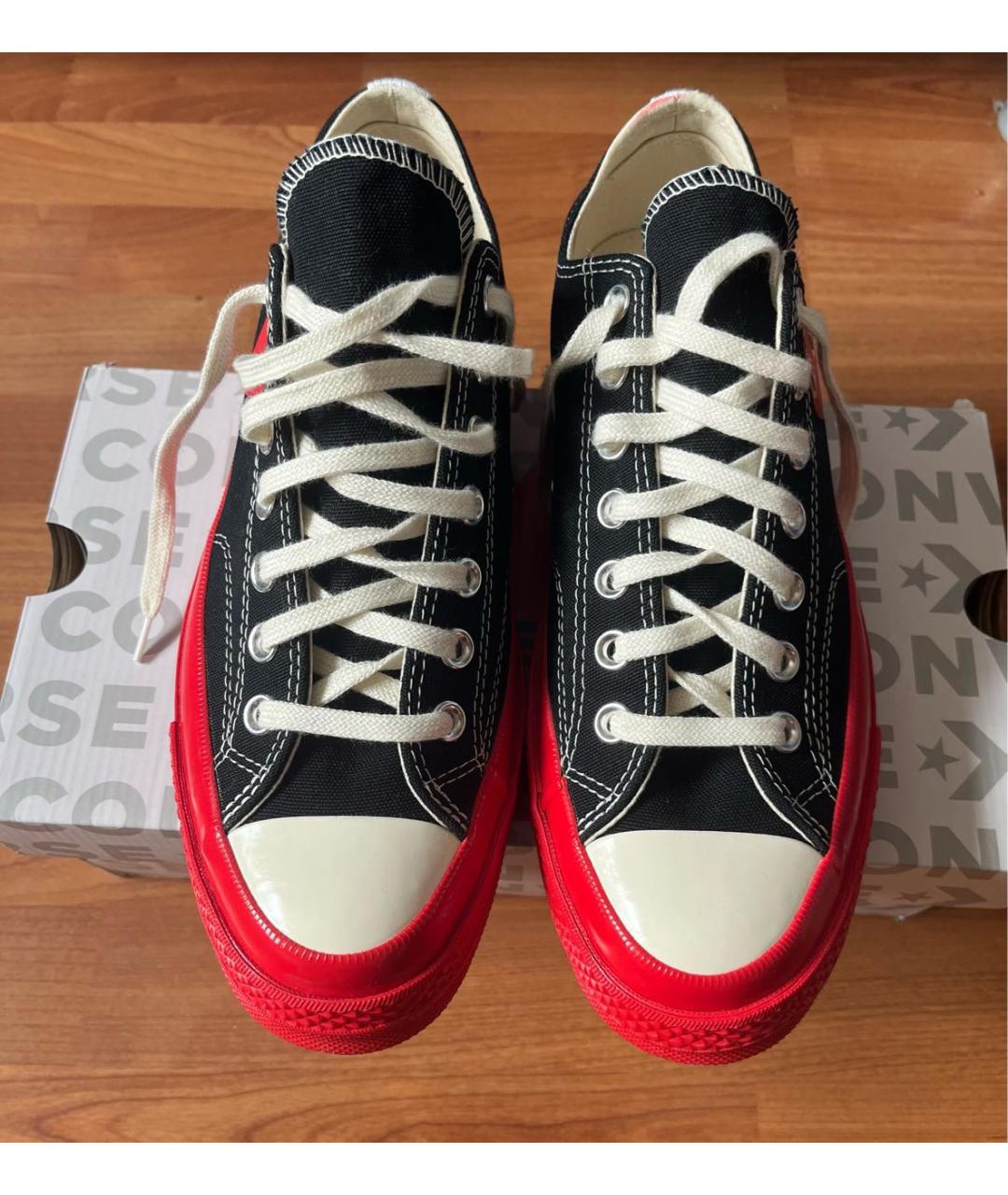 CONVERSE Черные текстильные низкие кроссовки / кеды, фото 2
