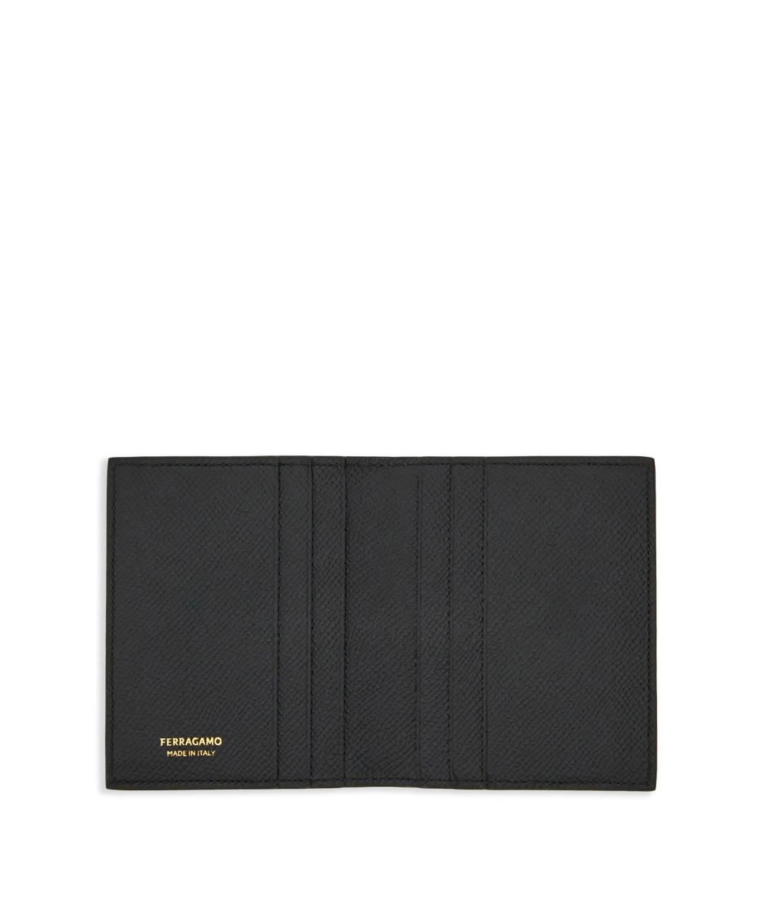FERRAGAMO Черный кожаный кошелек, фото 4