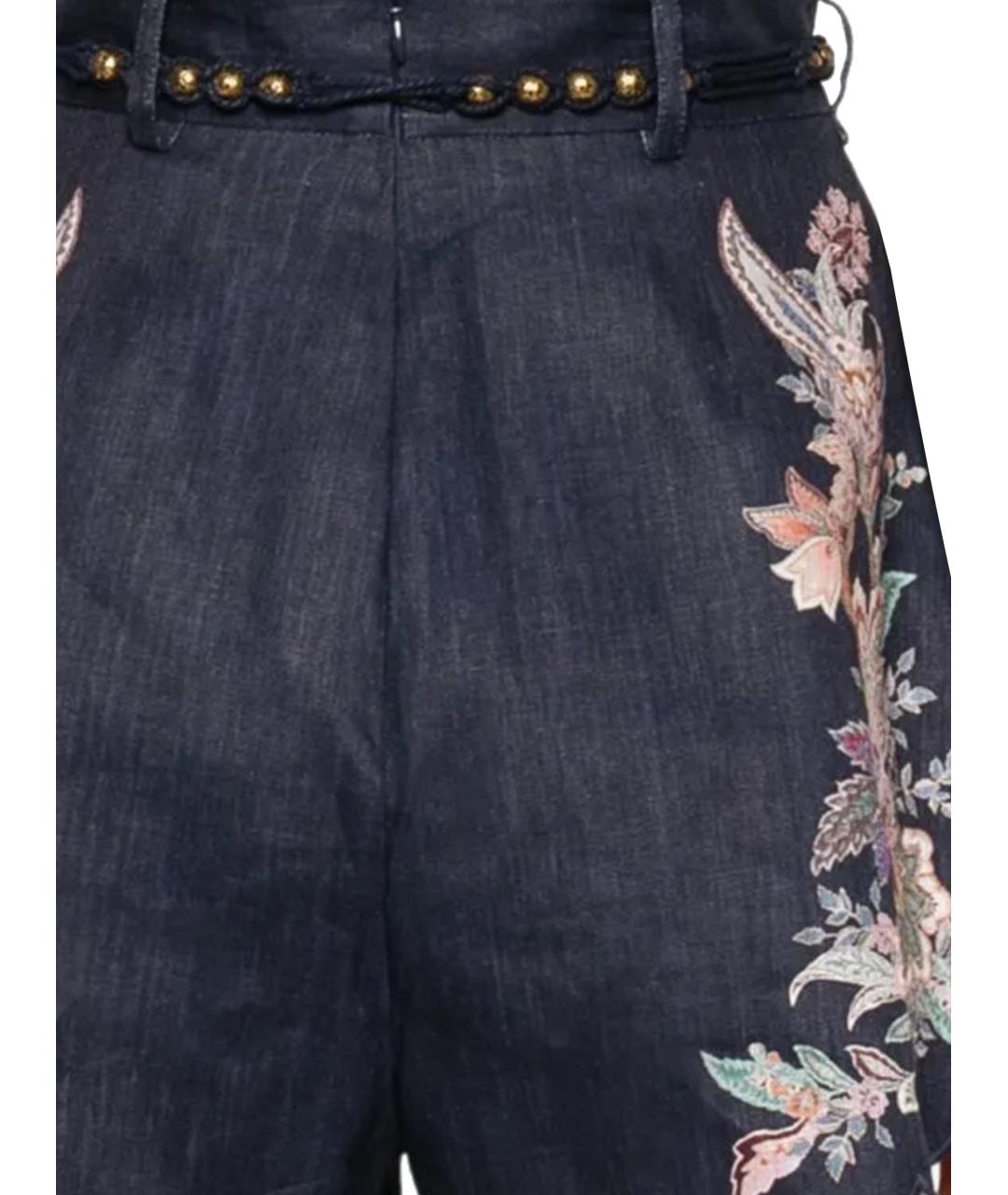 ZIMMERMANN Синие льняные шорты, фото 3