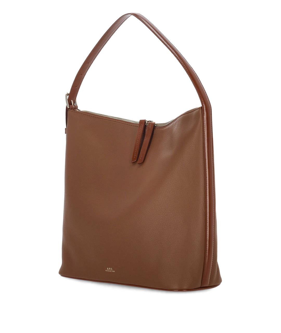 A.P.C. Коричневая кожаная сумка через плечо, фото 2