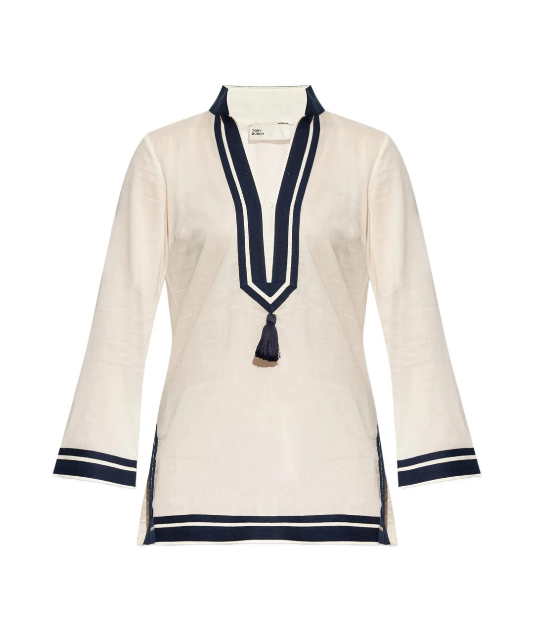 TORY BURCH Белый хлопковый джемпер / свитер, фото 1