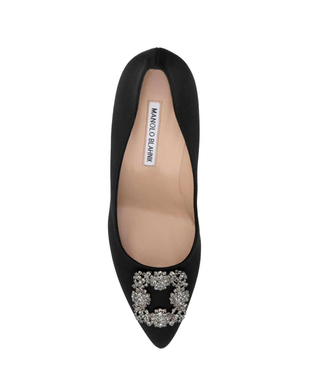 MANOLO BLAHNIK Антрацитовые текстильные туфли, фото 4