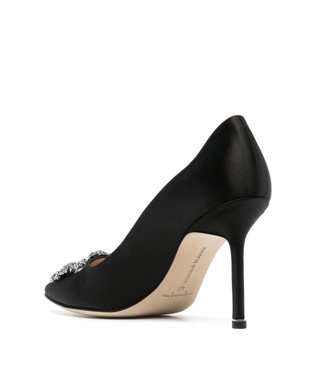 MANOLO BLAHNIK Антрацитовые текстильные туфли, фото 3