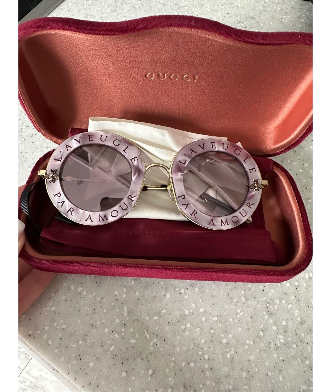 GUCCI Розовые солнцезащитные очки, фото 5