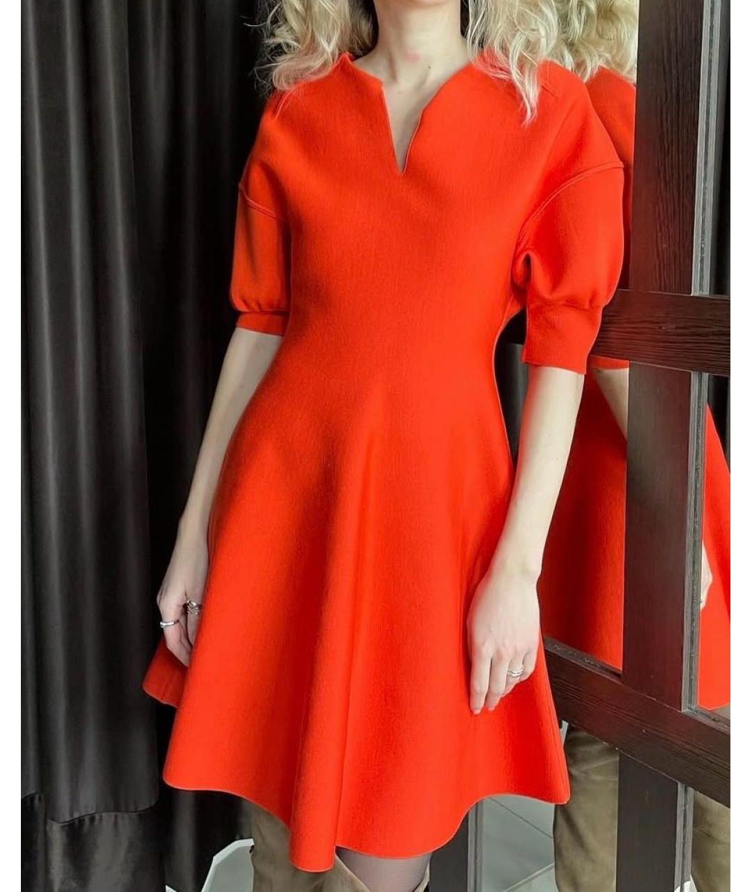 CHRISTIAN DIOR Оранжевое шерстяное повседневное платье, фото 4